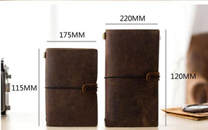 Stillettoo Brand presents Retro Traveler's Notebook Diary Journal  Handmade 100% leather, two sizes