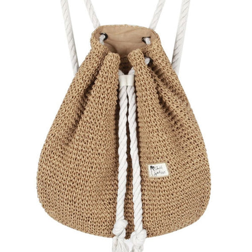 Summer Straw Bag Women Backpack