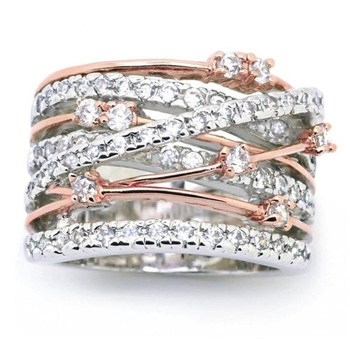 Silver Color Vintage Cross Branch Ring