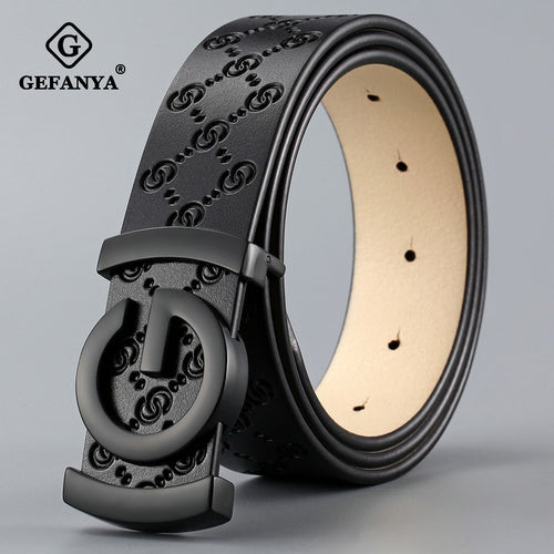 Genuine Leather Belt Smooth Buckle