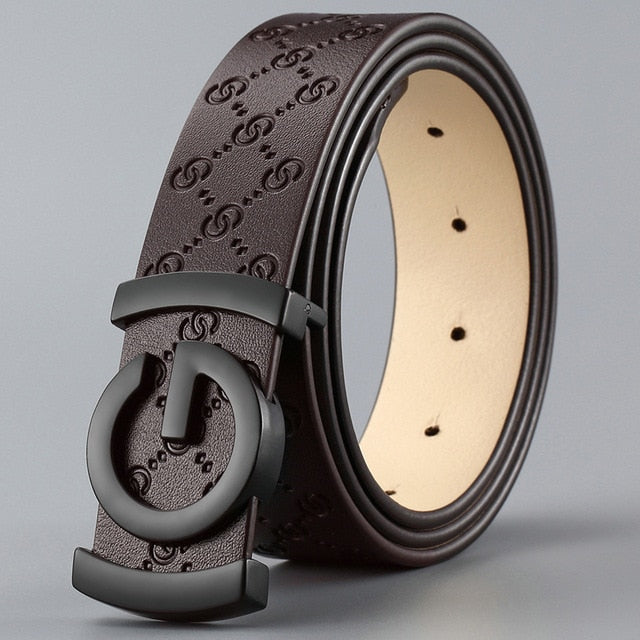 Genuine Leather Belt Smooth Buckle