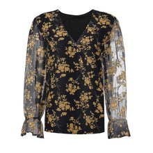 Women Ladies Floral print Loose Long Sleeve