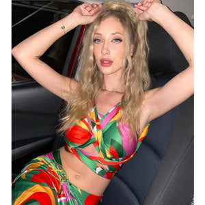 2021 sleeveless print bodycon midi dress spring summer