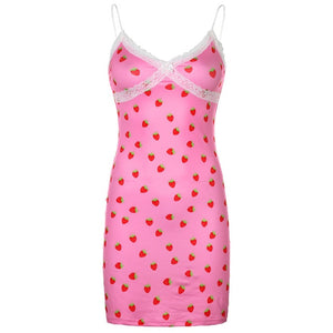 Strawberry Pattern Printed Women's Summer Streetwear Casual