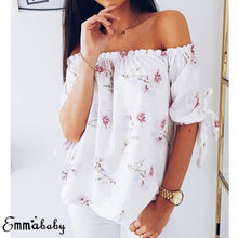 Off Shoulder elegant Floral Shirt
