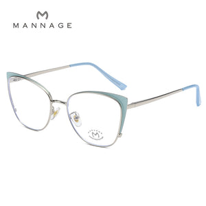 Cat Eye Metal Anti Blue Light Glass