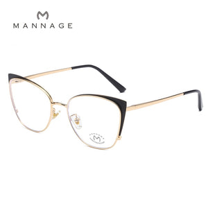 Cat Eye Metal Anti Blue Light Glass