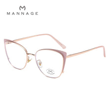 Cat Eye Metal Anti Blue Light Glass