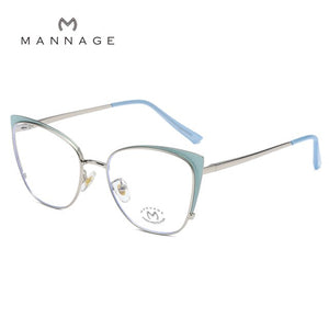Cat Eye Metal Anti Blue Light Glass