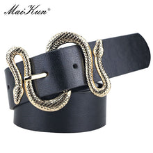 Women's Snake Shape Pin Buckle Belt High Quality Leather