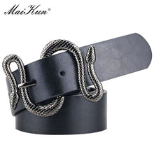 Women's Snake Shape Pin Buckle Belt High Quality Leather