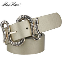 Women's Snake Shape Pin Buckle Belt High Quality Leather