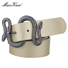 Women's Snake Shape Pin Buckle Belt High Quality Leather