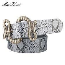 Women's Snake Shape Pin Buckle Belt High Quality Leather
