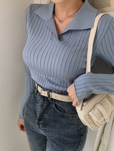 Turn-Down Collar Women's Sweater