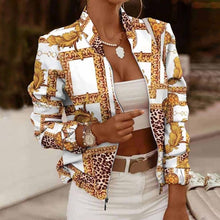 2021 Flower Print Long Sleeve Women's Bomber Jacket