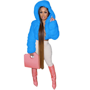 S-2XL Hooded Coat Women 2021 Winter Top Fashion Pink FAUX Fur Coat "Elegant"