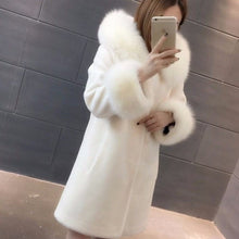 Fashion Winter New Hooded Sheep Sheared Fur Coat Wool  Imitation Fox Hair