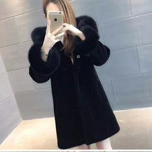 Fashion Winter New Hooded Sheep Sheared Fur Coat Wool  Imitation Fox Hair