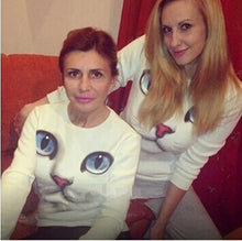 Women New Winter 3D Beads Cat Sweatshirt