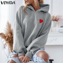 woman's long sleeve casual Heart Printed Embroidery Sweatshirt