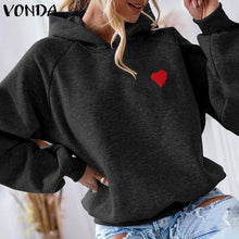 woman's long sleeve casual Heart Printed Embroidery Sweatshirt