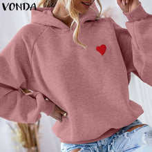 woman's long sleeve casual Heart Printed Embroidery Sweatshirt