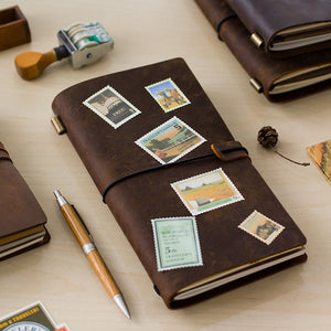 Stillettoo Brand presents Retro Traveler's Notebook Diary Journal  Handmade 100% leather, two sizes