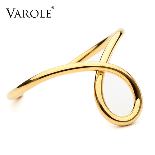 VAROLE Simple Lines Exaggerated cuff/Bangle Bracelet Gold/Silver