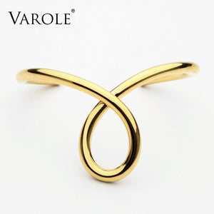 VAROLE Simple Lines Exaggerated cuff/Bangle Bracelet Gold/Silver