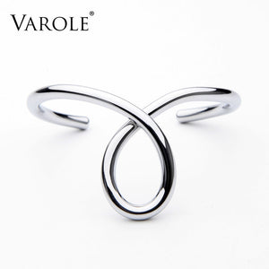 VAROLE Simple Lines Exaggerated cuff/Bangle Bracelet Gold/Silver