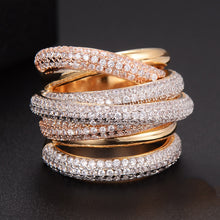 Monaco Twist Lines Geometry Cubic Zironium ring