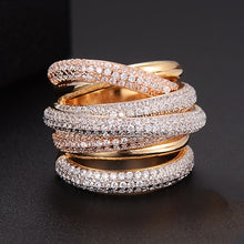 Monaco Twist Lines Geometry Cubic Zironium ring