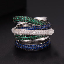 Monaco Twist Lines Geometry Cubic Zironium ring