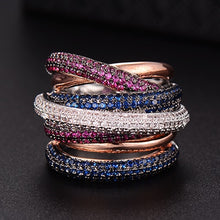 Monaco Twist Lines Geometry Cubic Zironium ring
