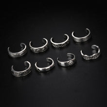 8Pcs/Set Adjustable Knuckle Foot Rings