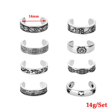 8Pcs/Set Adjustable Knuckle Foot Rings