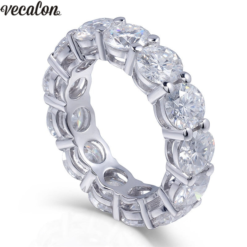 925 Sterling Silver Eternity ring 6mm 5A Zircon