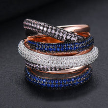Monaco Twist Lines Geometry Cubic Zironium ring